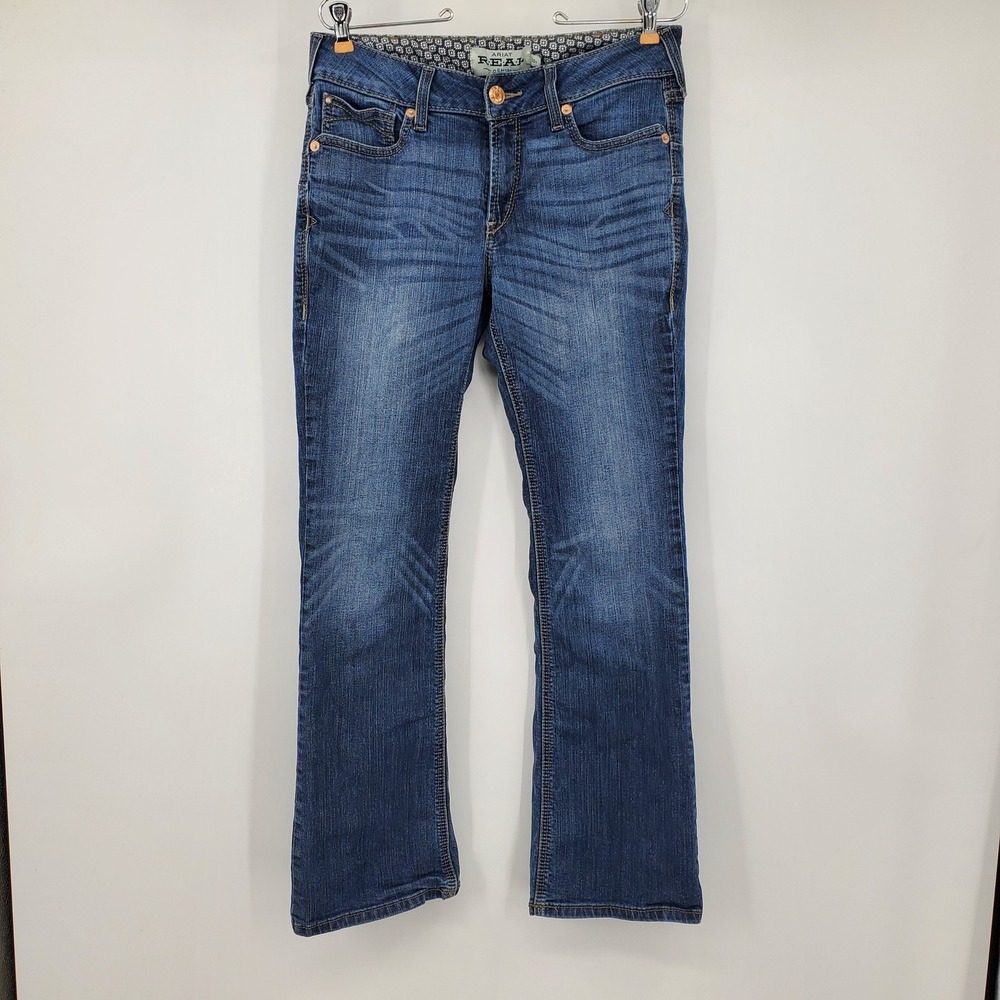 Ariat REAL Denim Lita Rosa Perfect Rise Bootcut Jeans 30S Blue Western Work Ride